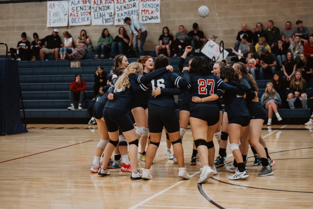 ALA Volleyball Team celebration